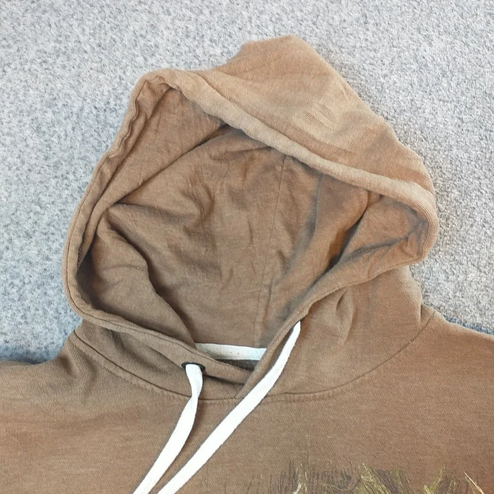 Buck Wear Mens Brown Deer Skull Graphic Hoodie Large Hunting Outdoors Pullover